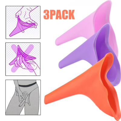 3pcs Female Urinal Pee Stand Urinoir Femme Girl Outdoor Funnel Women Reusable US