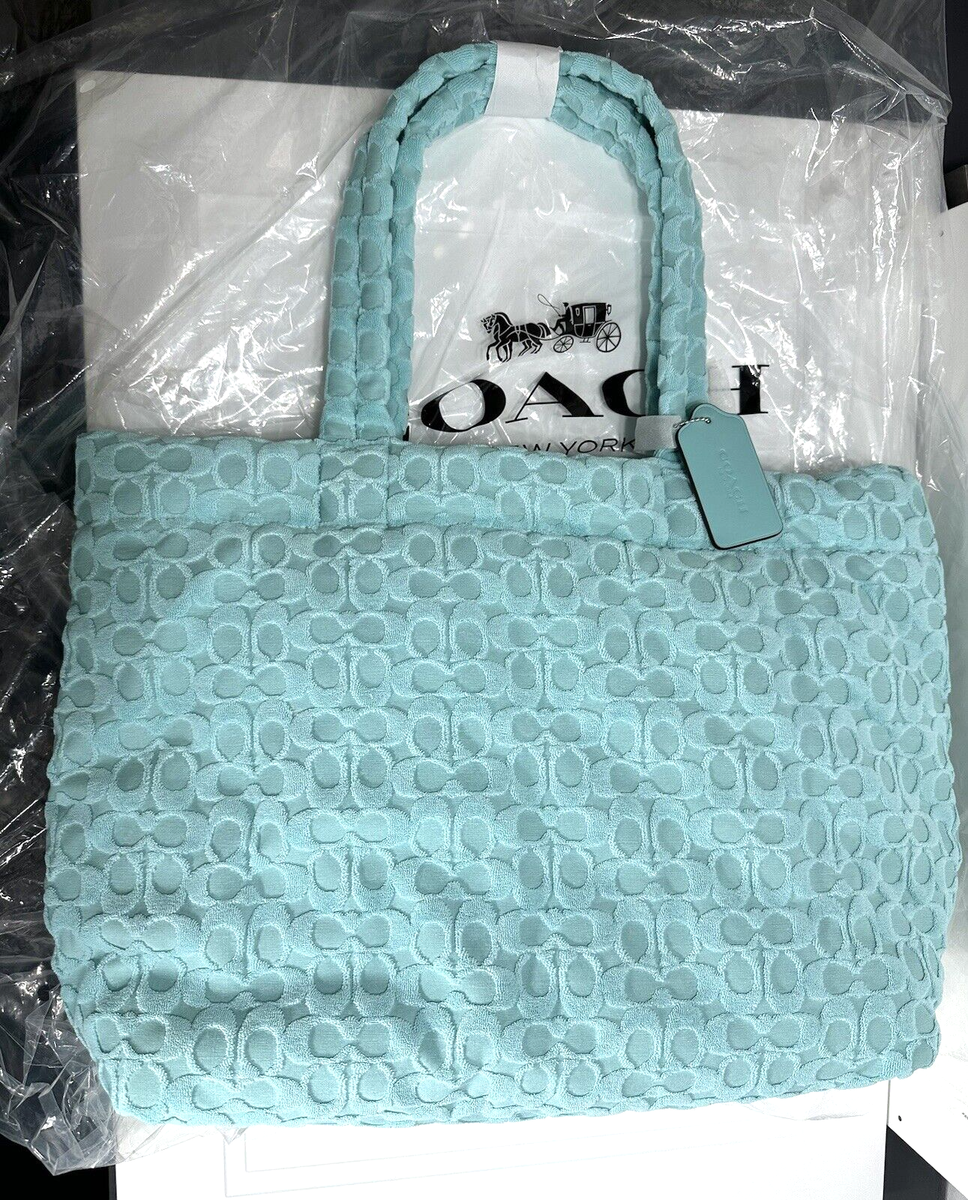 Denim Coach May Tote Dark Turquoise Coach Large Scout Turquoise