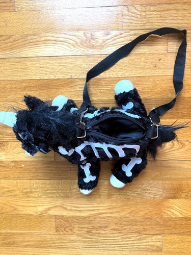 Bolso de Peluche Gótico Lolita EGL Punk Kawaii Negro Esqueleto Zombie Unicornio - Imagen 9 de 10