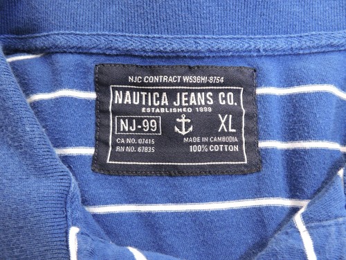 Vintage Nautica Polo Shirt Blue & White Stripes Size XL Embroidered 99 NJC #9 - Picture 8 of 8