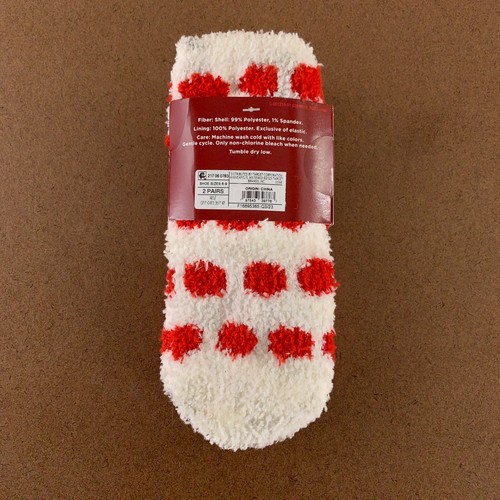 Wondershop Toddler Shoe Size 6-9 Red Holiday Super Soft Crew Socks 2 Pairs NWT - Picture 3 of 4