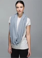 Lululemon Vinyasa Scarf Rulu Mini Check Pique Caspian Blue Heathered Inkwell