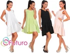 Womens Asymmetric Oversized Frilled Dress Sleeveless Tunic One Size 8-14 FT2023