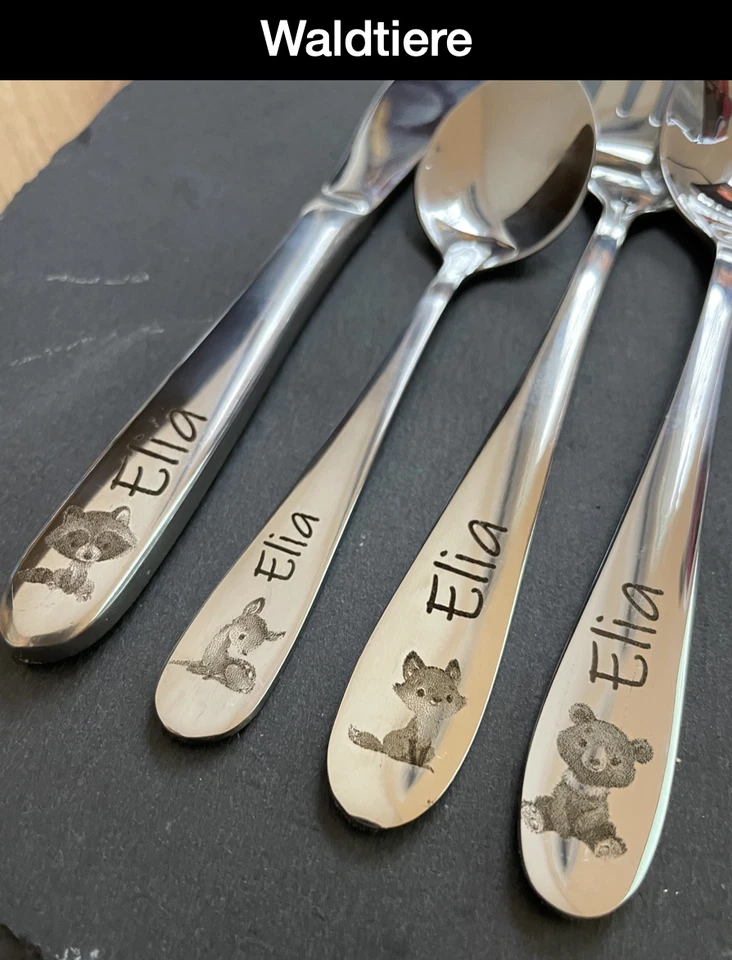 Kinderbesteck mit Gravur / Tiere/ Personalisiert mit Namen / Geschenkidee - Bild 4 von 4