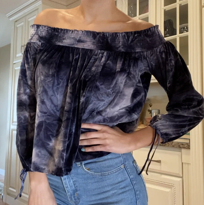 Tie dye off the shoulder top new arrivals