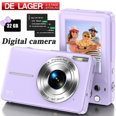 44MP Compact Digital Camera LCD Screen 16X Zoom HD 1080P Mini Cam Kids Gifts