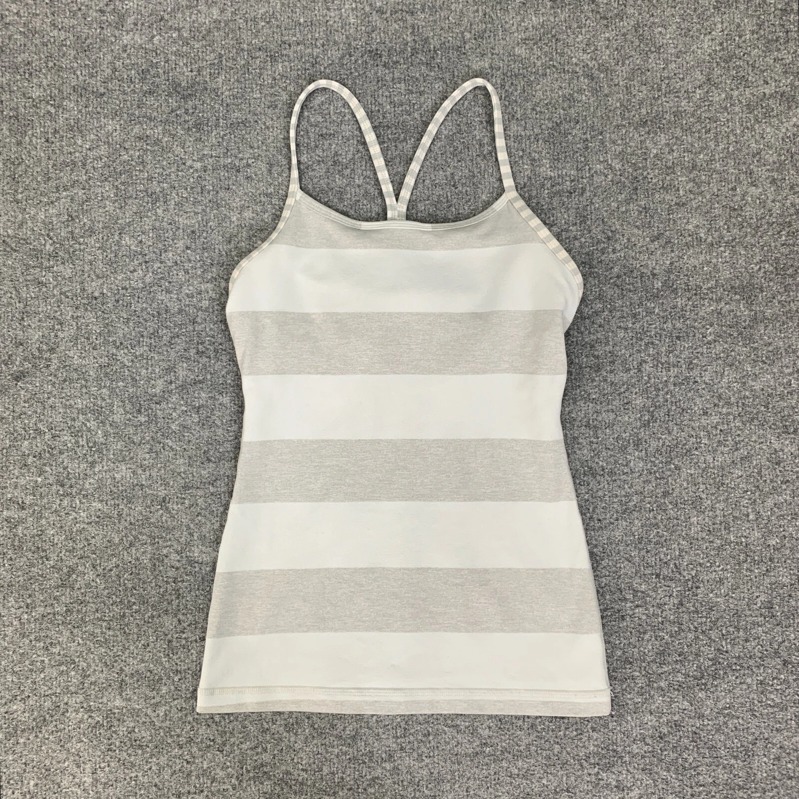 lululemon power y bold stripe shelf bra athletic tank-top