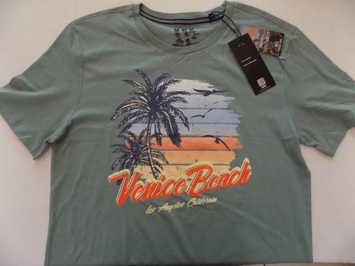 Venice Beach California T-Shirt Adult Large Green 100% Cotton NOS w/ Tags