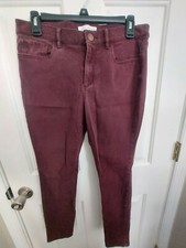 Ann Taylor LOFT Women  s Modern Skinny Corduroy Burgundy Jeans Size 28/6P