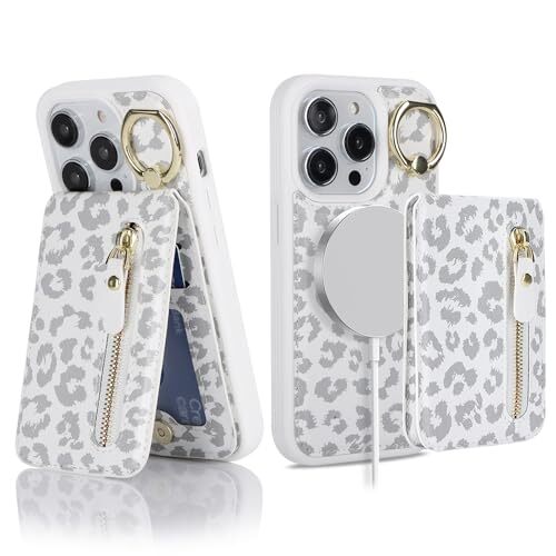 Portefeuille MagSafe Compatible IPhone 16/15/14/13/12 - Cuir Violet Avec Fermeture Zippée Et Support Réglable