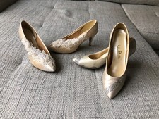 Vintage Wedding heels shoes with svarovski elements lace