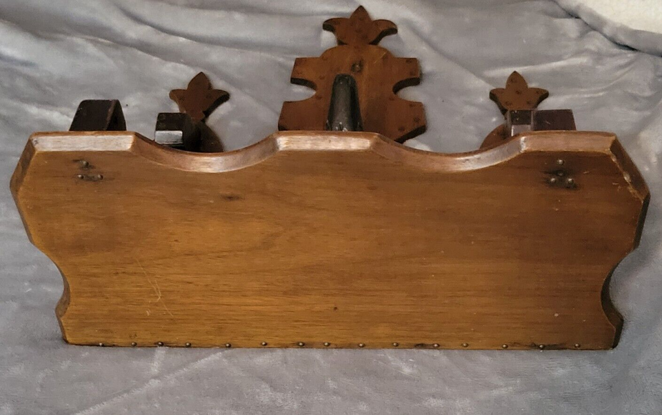 Antique Victorian Farmhouse Wood Deer Carved Shelf NEEDS REPAIR Rustic