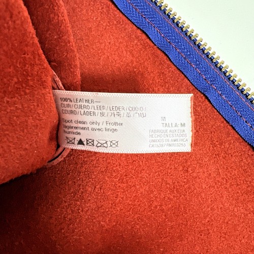 American Apparel Medium Leather Carry-All Zip Pouch in Tomato Red RN103255 - Picture 5 of 8