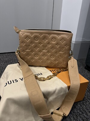 Louis Vuitton Coussin Bag PM Camel Monogram Embossed Lambskin | eBay