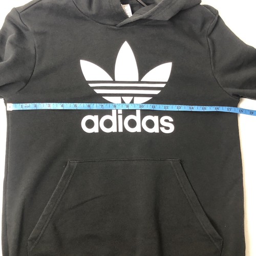 Adidas Original Sweatshirt Hoodie Boys Youth Large Long Sleeve Pocket Logo Black - Picture 4 of 6