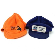 Lot of 2 Vintage 70s 80s Snap Back Ear Flap Hats K Brand Miller Ford USA Made