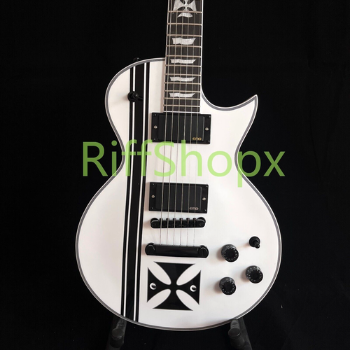 Guitarra Eléctrica ESP Blanca EMG Pastilla Activa Caoba Cuerpo Sólido - Imagen 3 de 8