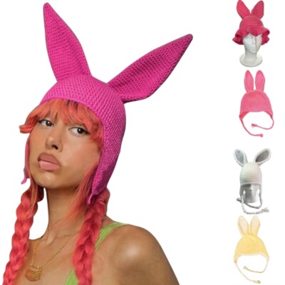 Soft Warm Hat Rabbit Ears Beanie Hat Skull New Year Headwear Women Accessory