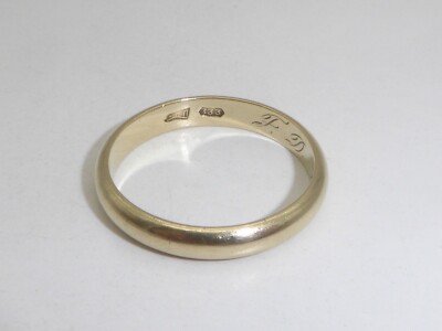 333 Gold Ring 8K Gelbgold 3,28 g Ehering Trauring Gravur RG 61 - 19,5 mm 7947