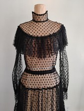 Wednesday Addams Dress Polkadots Gothic Cosplay Prom