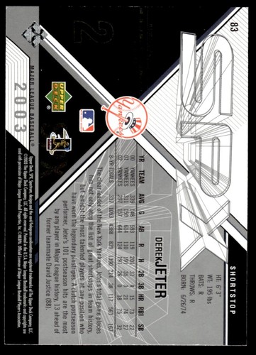 2003 SPx SP Derek Jeter New York Yankees #83 - Picture 2 of 2