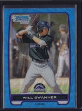 2012 BOWMAN CHROME PROSPECTS BLUE WAVE REFRACTOR WILL SWANNER #BCP73
