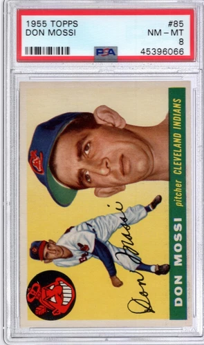 1955 Topps #85 DON MOSSI (RC) PSA 8 NM/MT Cleveland INDIANS CENTERED!