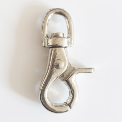 Scherenkarabiner mit Wirbel 9 x 56 mm rund vernickelt Karabiner Scheren Haken