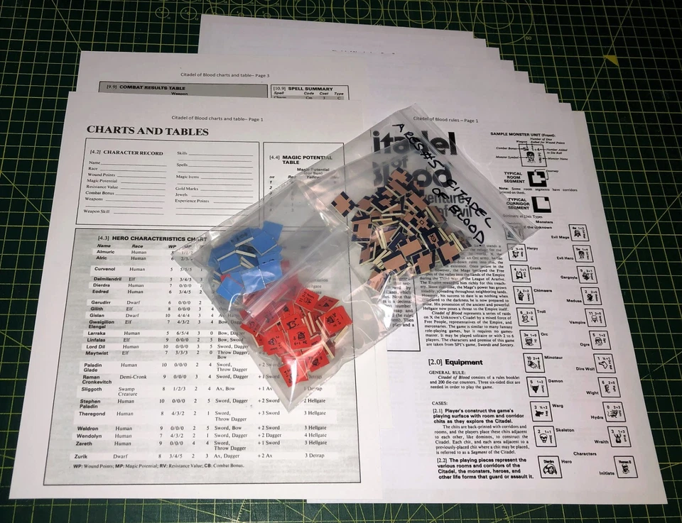 Citadel of Blood, Fantasy, from Ares #05, complete game,  Solo, 200 counters - Image 2 of 4