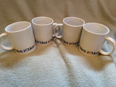 cigarette mug Set of 4 Merit Cigarette Coffee Cup/Mug Tobacco Smoking Advertisement
