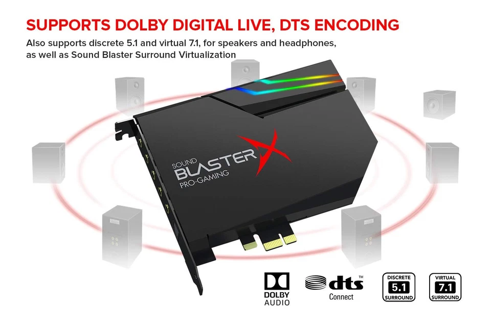 Sound BlasterX AE-5 Plus SABRE32-class Hi-res 32-bit/384 kHz PCIe Gaming Soun... - Image 2 of 4