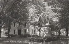 Court House Hart Michigan MI Oceana Courthouse Soldier Statue RPPC Postcard