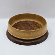 Vintage Mid Century Hand Turned 2 Tone Wooden Decorative Bowl - Fine Example