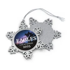 Las Vegas Sphere Eagles Custom Pewter Snowflake Ornament 2025