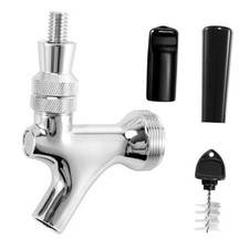 Beer Faucet Beer Tap for Kegs Stainless Steel Core  Brass Body Chrome