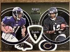 2000 Playoff-Quads Shaun Alexander, Jamal Lewis, Taylor, White Auto AU, RC)