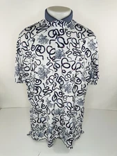 GREYSON - CORAL SNAKE Ocean Print Golf L Polo - EXCELLENT
