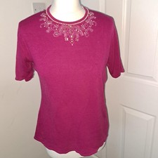 1 BONMARCHE cerise pink short sleeve jumper, size 12-14