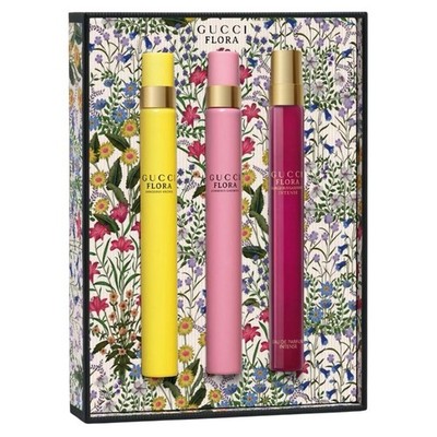 Gucci 3PC Flora Gorgeous Eau de Parfum Travel Spray Set~3x 0.33 oz/10 ml NIB