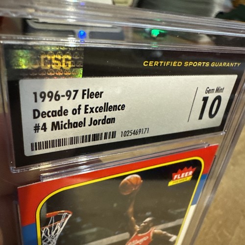 Michael Jordan CSG 10 Gem Mint Vintage Fleer Card Last Dance NBA 1996 MJ Chicago - Picture 15 of 24