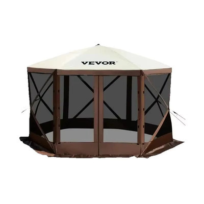 Pop-Up Camping Gazebo Camping Canopy Shelter 6 Sided 12' X 12' / 10' X 10' Sun S