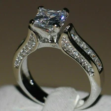2.20CT Lab Created VVS1 Diamond Engagement Ring 14K White Gold Finish