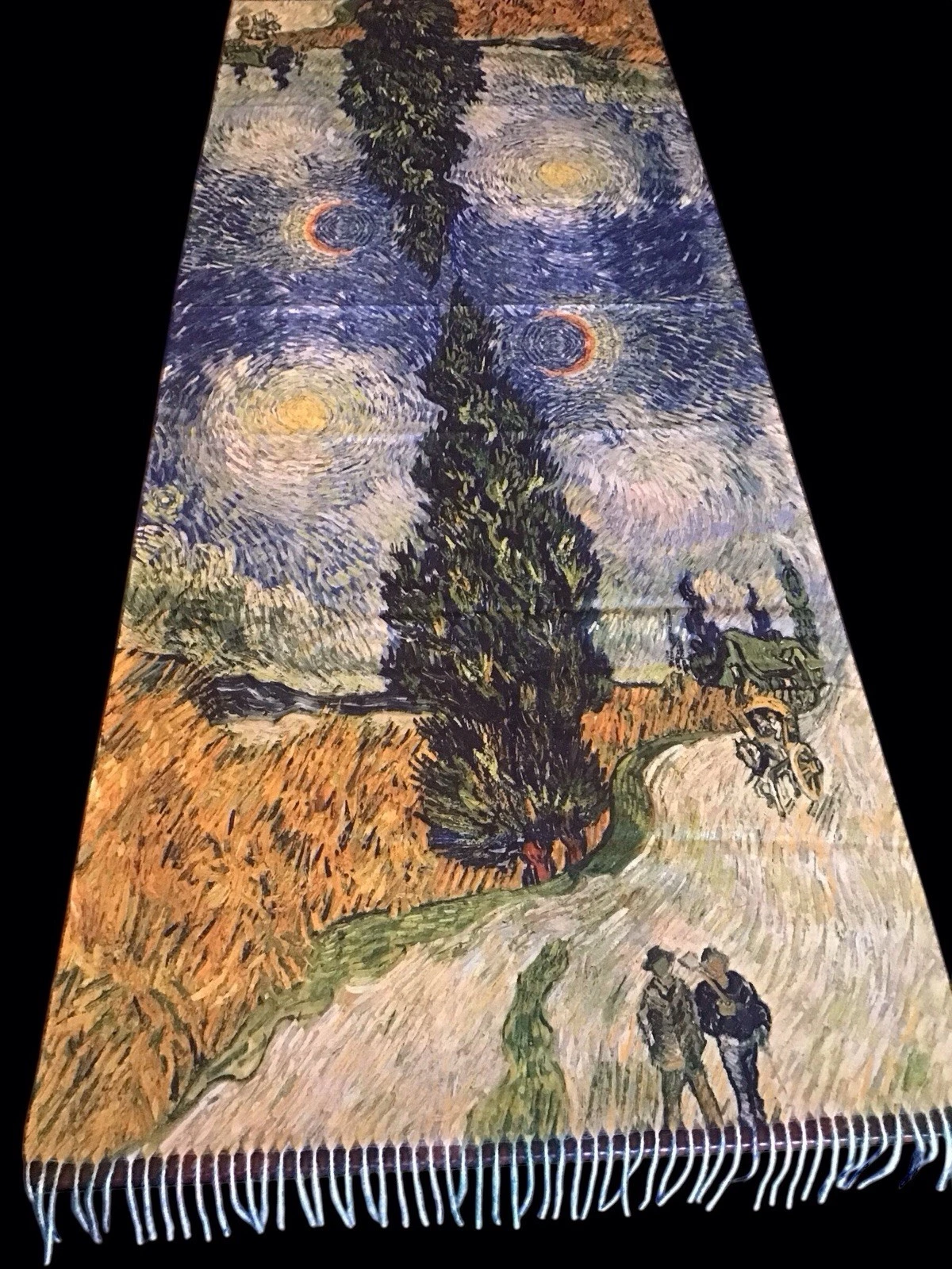 Vincent Van Gogh Cashmere 2 Sided Scarf Shawl Starry Night/Flower Still Life