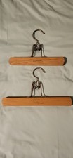 Vintage Wooden Nevco Pants Hangers Set Of 2 Velvet Lined