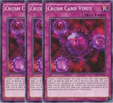 Yugioh - Crush Card Virus x 3 - 1st Edition LP - Plus Free Holo Card