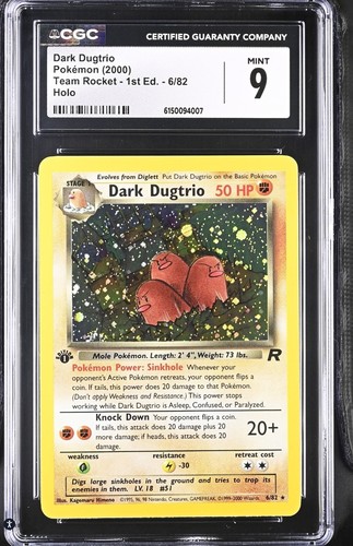 Dark Dugtrio (1st Edition) graded CGC 9 for sale on eBay