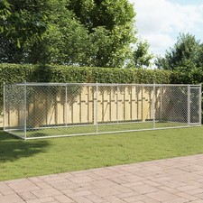 Dog Cage Grey Galvanized Steel Large Durable Dog Cage