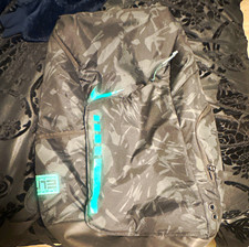 Nike Elite Backpack Black/Teal Zip Closure Padded Straps used once