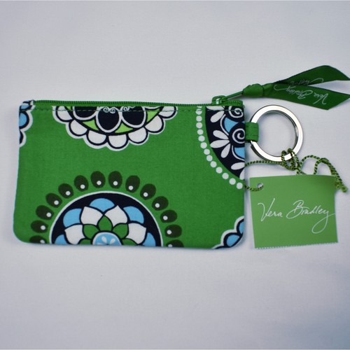 NUEVO Vera Bradley Cupcake Verde Retirado Estampado Floral Clip Cremallera Identificación Llavero Bolsa - Imagen 4 de 7