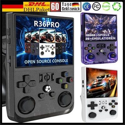 R36 Max Retro Handheld Spielkonsole 4'' IPS LinnuxSystem 64GB 18000+ Games DE